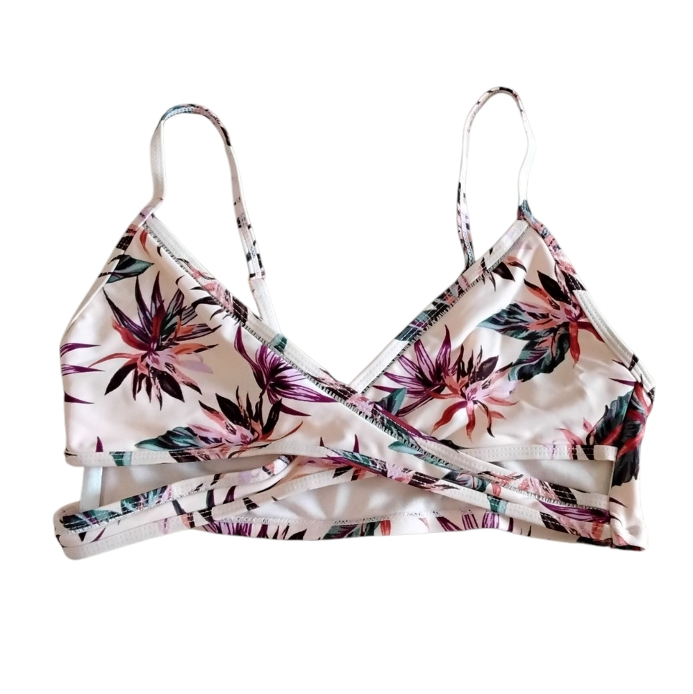 Cabana del Sol Bikini Top Womens Medium Boho Casual Vacation Preppy Coquette